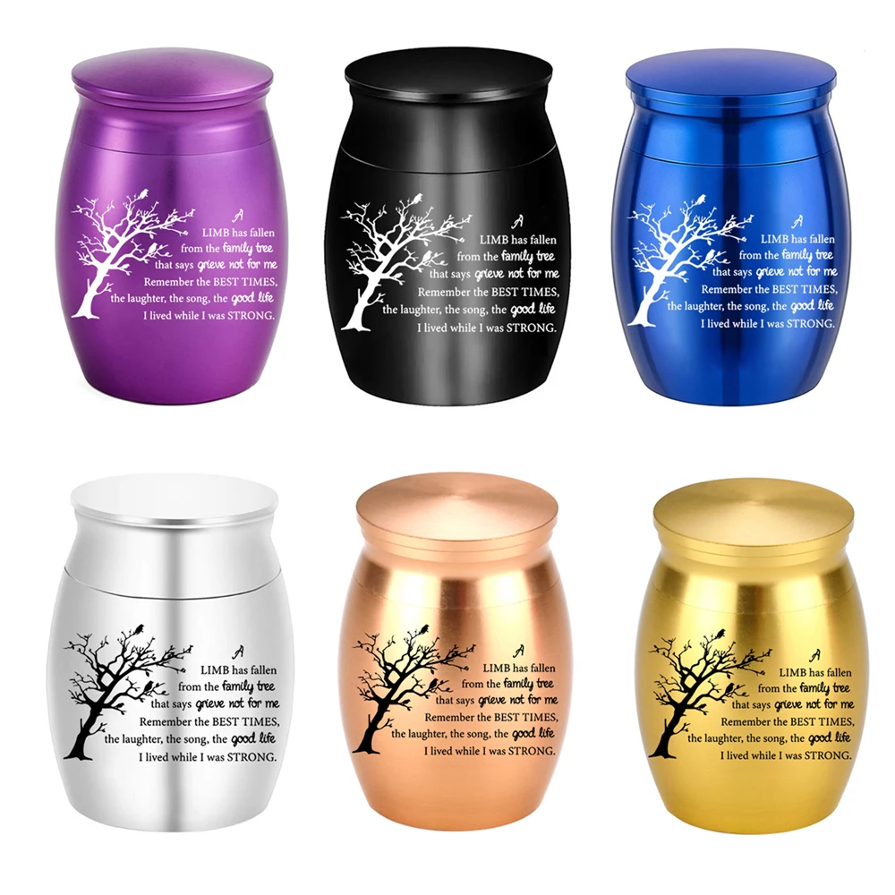 Small Urns for Ashes Tree of Life Cremation Urns 1.57 Inch Ashes Keepsake Funeral Urn with Memorial for Human/Pet Ashes