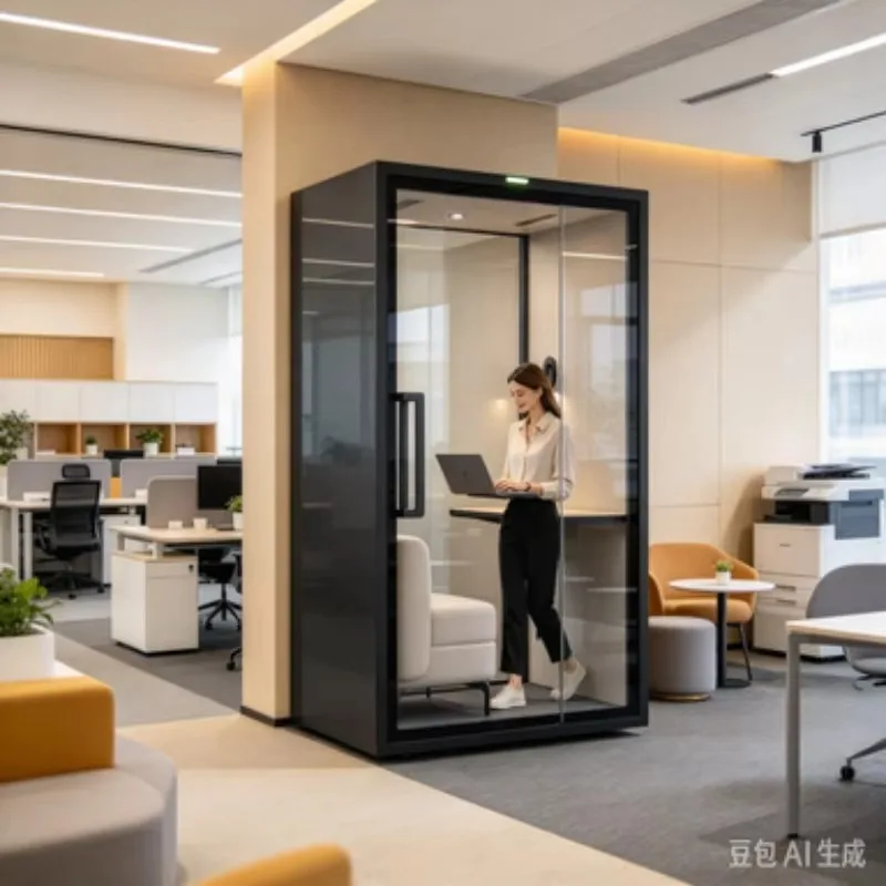 Flexspace 2026 New Office Pod Hot Sales Large Office Cabin 4 Seat Meeting Booth Noise Reduction Soundproof Booth for Sale