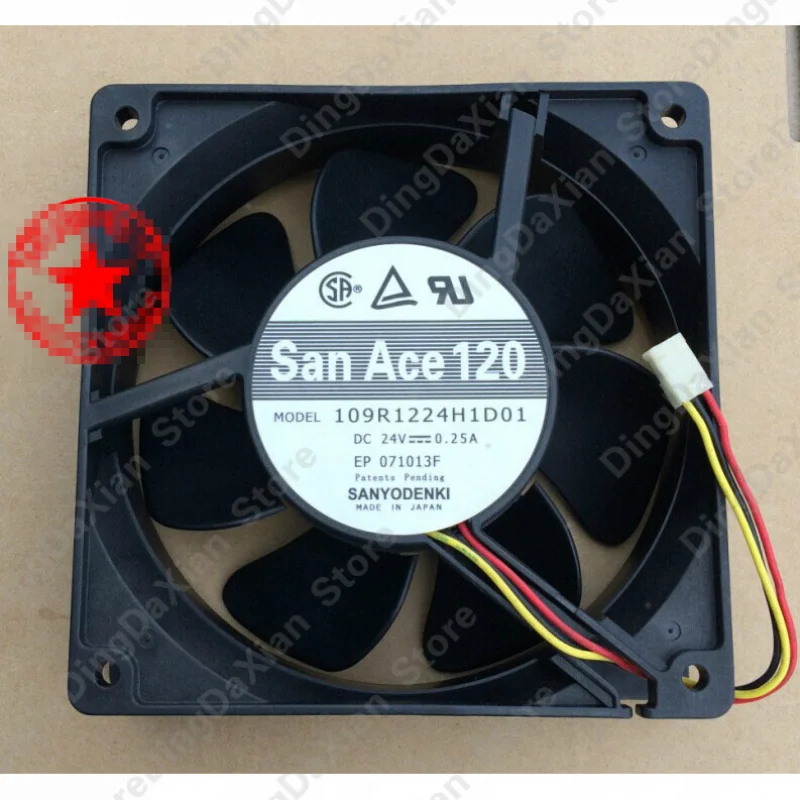 D+ 1PCS For Sanyo 109R1224H1D01 24V 0.25A 12CM 3-Wire Inverter Cooling Fan 12038 120×120×38mm