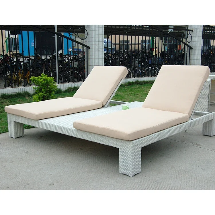 swimming pool high quality leisure  hand made rattan double lounger