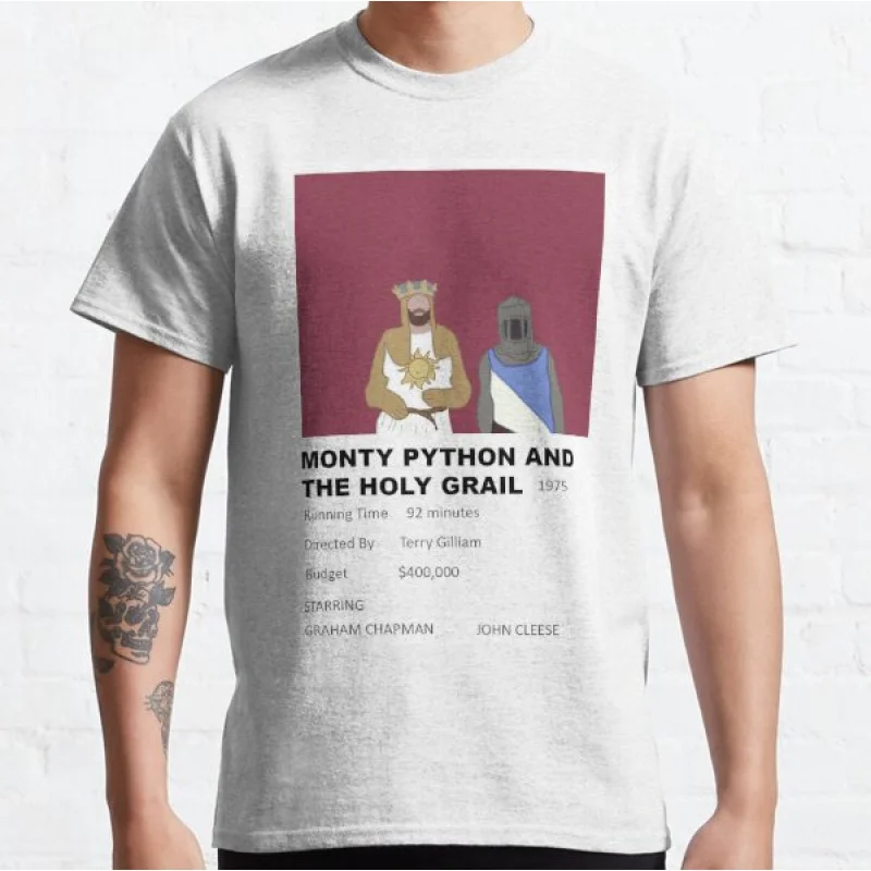

Funny Monty Python and The Holy Grail Minimalist Humor gift T shirt for men Large size Tops S-6XL 100% cotton printed Clothes