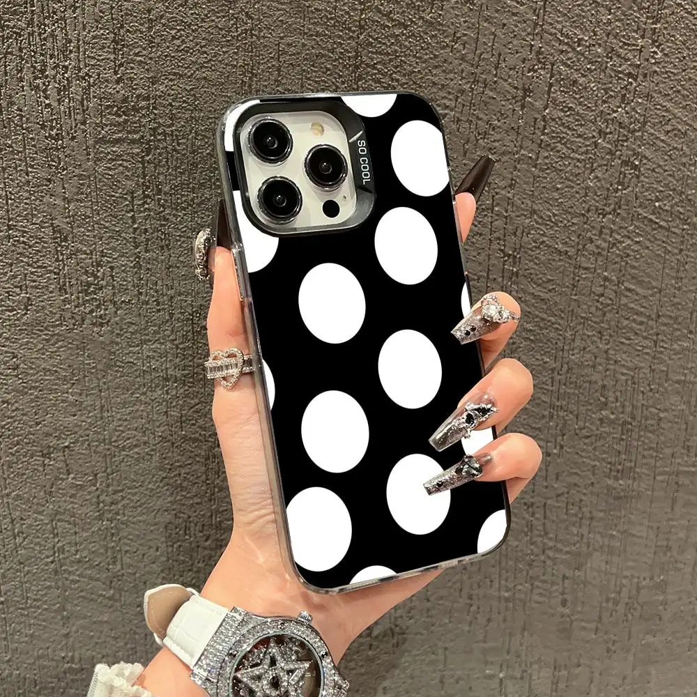

Polka dot design mobile phone case suitable for iPhone 16 17 15 14 13 12 11 Pro/ Max/Plus anti-fall and shockproof rear cover