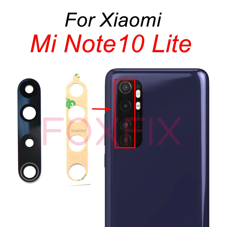 Rear Back Camera Lens Glass For Xiaomi Mi Note 10 Lite Note 10 10T Pro Mi 10 Lite Zoom Youth Ultra 10S Replacement+Adhesive