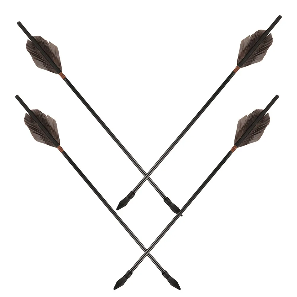 

4Pcs Traditional Arrow Tossing Game Rubber-Tipped Plume Arrows for Outdoor Family Gatherings Cultural Events Themed Parties