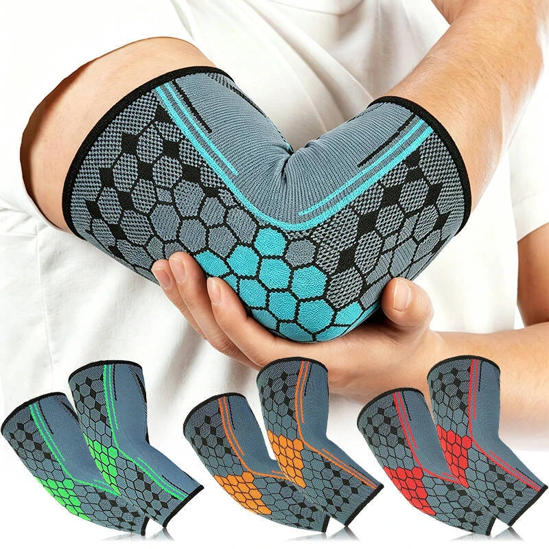 1pc Elbow Compression Sleeve Tennis Basketball Gym Workout, Nylon Knit Joint Support Arm Wrap for Men Women Sports Protection