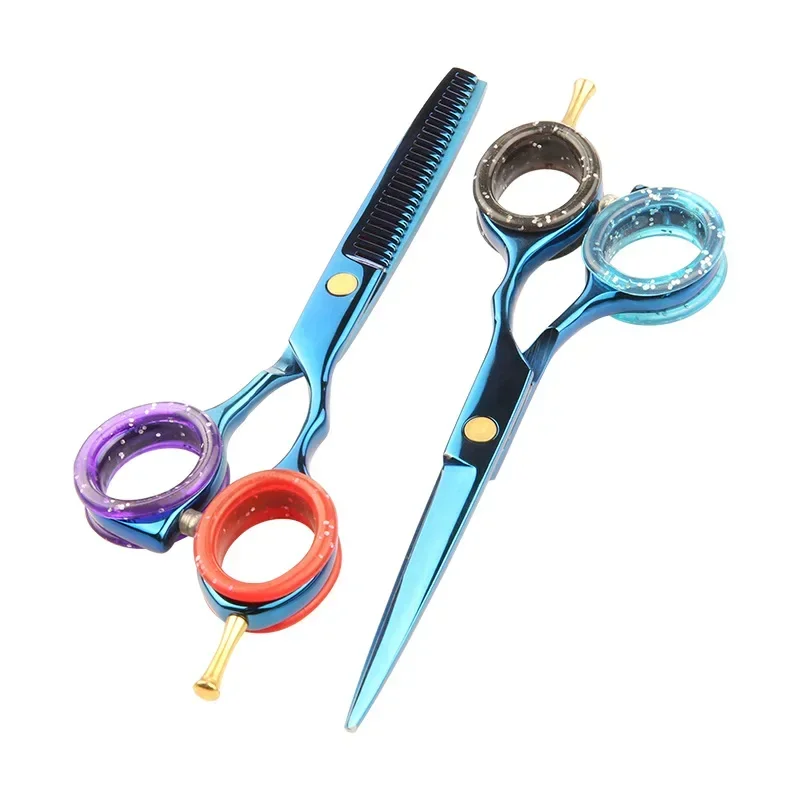 Professional Pet Grooming Scissors Colorful Ring Set Fit for Dog Cat Hair Cutting Shears Hair Scissors Silicon Rubber