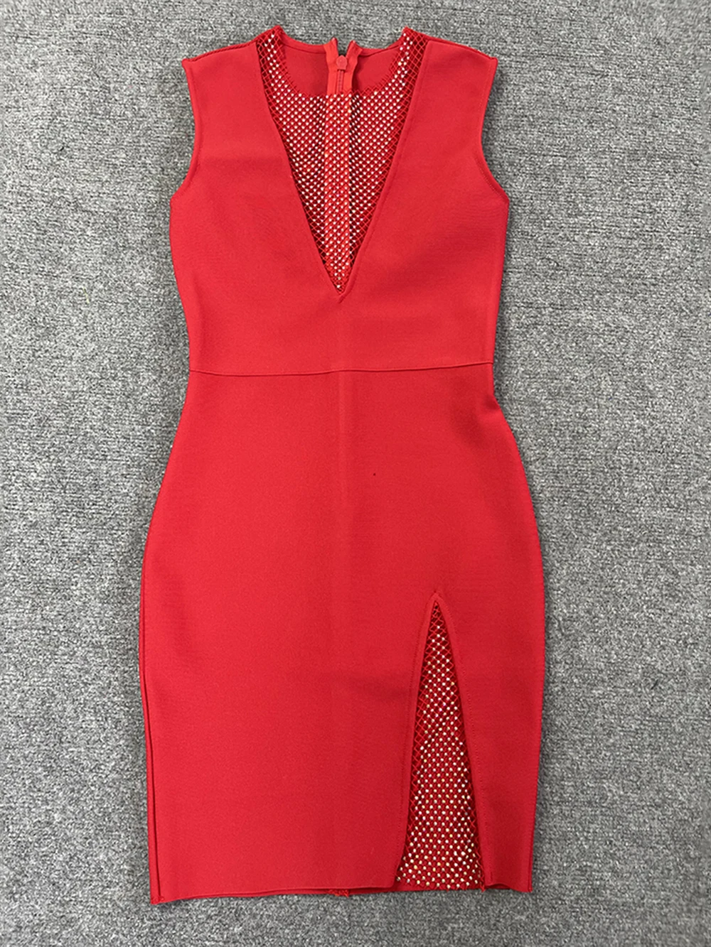 2021 Zomer Nieuwe Vrouwen Sexy V-hals Mouwloze Mesh Diamant Bodycon Bandage Jurk Fashion Designer Avondfeest Jurk Vestido