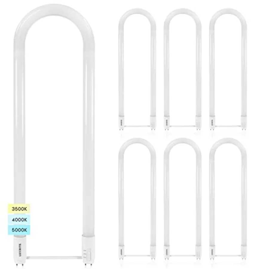 U Bend LED Tube Light, T8 T12, 17.5W 32W Equivalent,3 Colors 3500K 4000K 5000K, 2100 Lumens, Fluorescent Light Tube Replacement