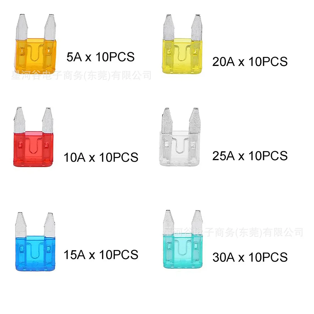 60 قطعة 5-30A السيارات فيوز شفرة أطقم شفرة نوع الصمامات استبدال للسيارة/RV/شاحنة/دراجة نارية/قارب الخ #2