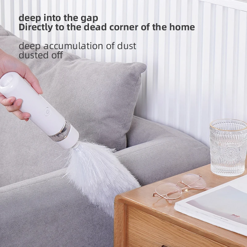 Electric Feather Duster Rechargeable Duster Electric Spin Scrubber Rotate Sofa Dust Cleaner Household Cleaning Tools