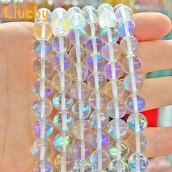 White sparkling round bead crystal Stone Round Beads For Jewelry Making Rings DIY Accessories Necklace 15