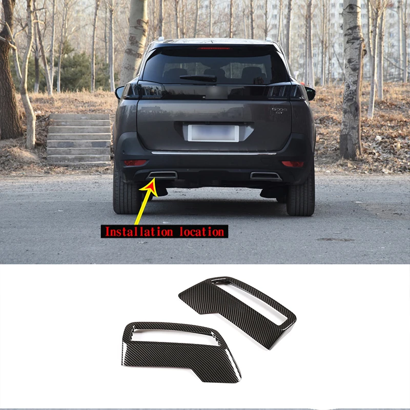 For Peugeot 3008 4008 5008 2017-22 Car Rear Exhaust Tail Pipe Muffler End Pipe Decoration Cover ABS Silver Exterior Accessories