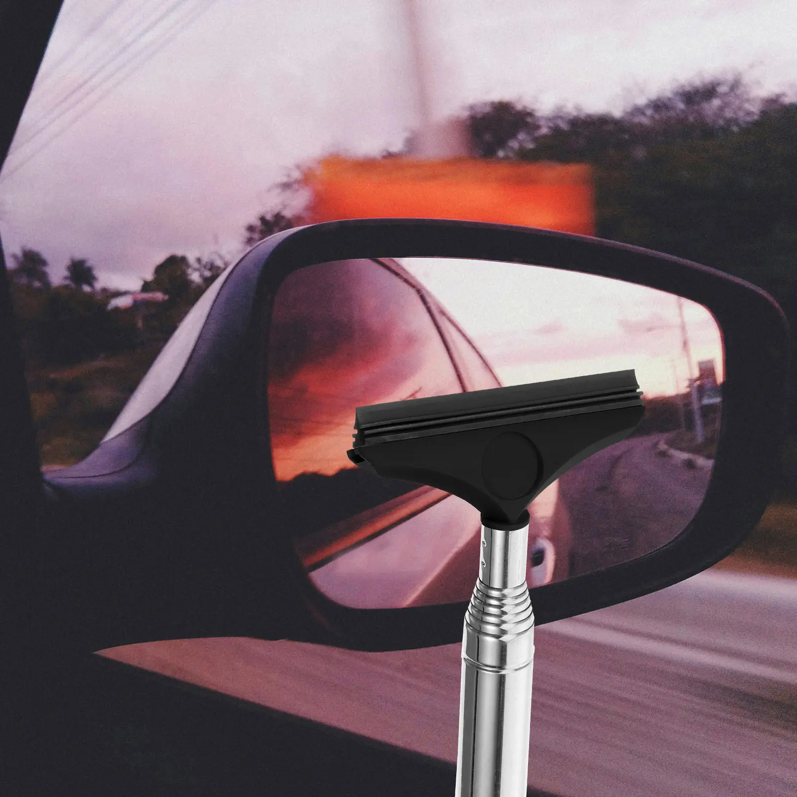 

Car Rearview Pink Adjustable Side Window Cleaner Car Windshield Cleaner Tool Squeegee Long Window Wiper Handle Lightweight