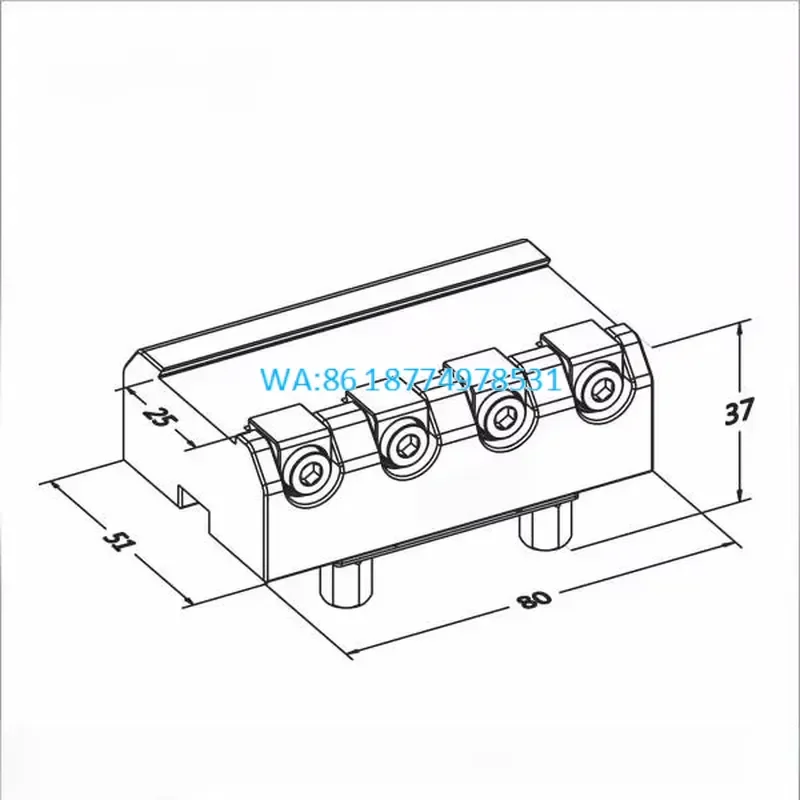 Wmwmnu Precision Dovetail Vice Model 3A-110065 for 5 Axis Machining 50mm Clamping Width 75x152.5x34.5mm