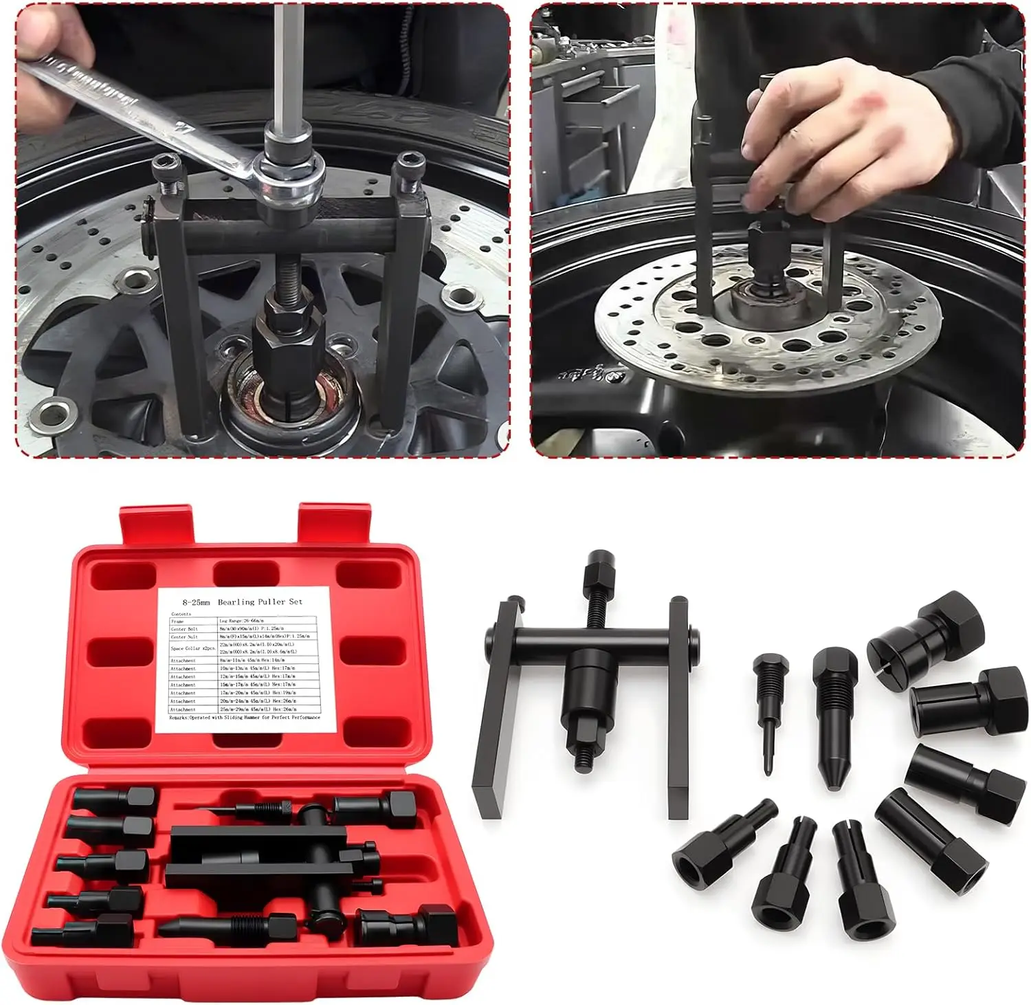 10 Teile/satz Motorrad Lager Puller Kit Praktische Interne Removal Tool mit Box für Motorrad Wartung