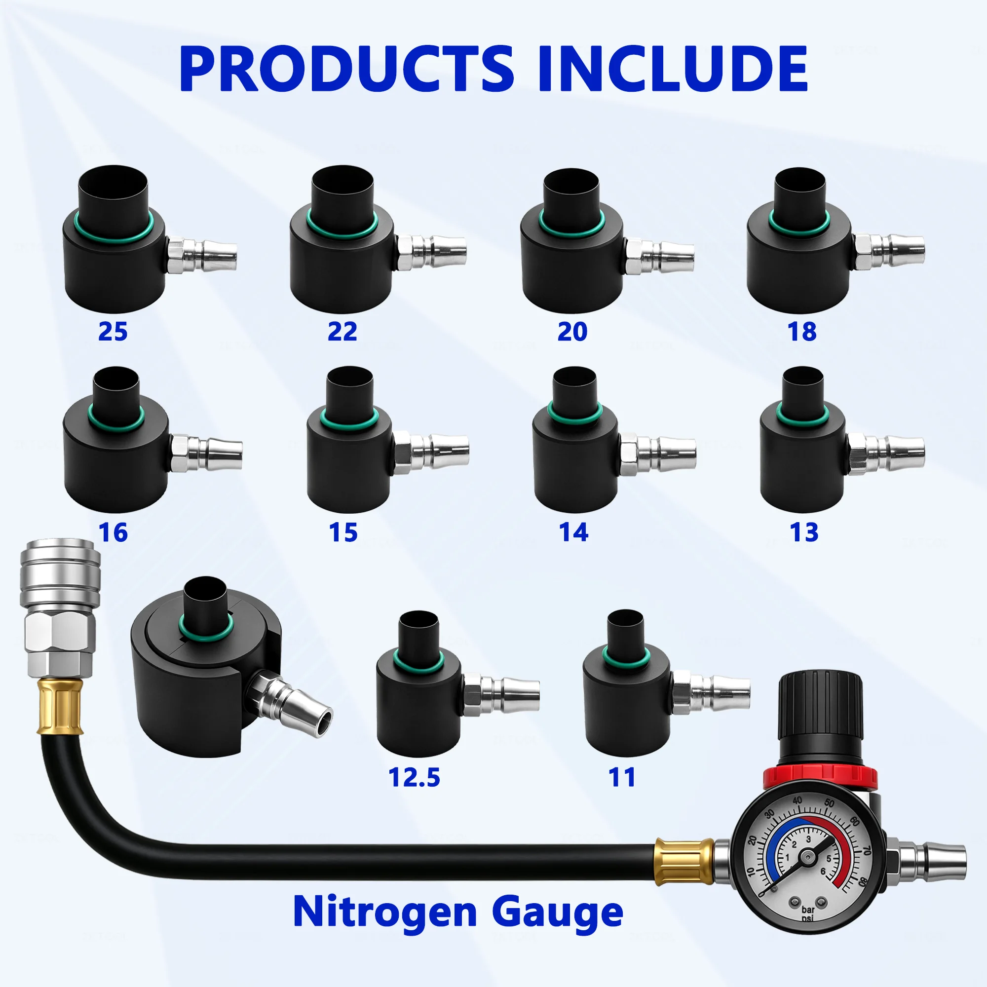 Shock Absorber Nitrogen Charging Tool Kit Suspension Pressure Gauge Tester Regulator Fit for Motorcycle Car ATV UTV