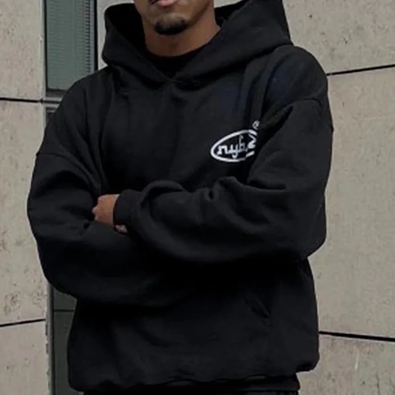 

Новая европейская и американская осенне-зимняя повседневная толстовка с капюшоном и принтом, модная осенне-зимняя толстовка с двойным капюшоном.