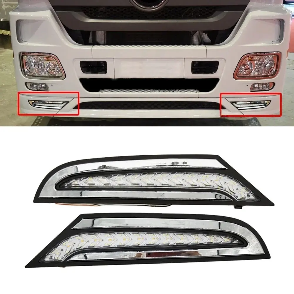 white amber DRL lights Day time running Lights Bumper Lighting for BENZ Truck actros MP3 daytime running light