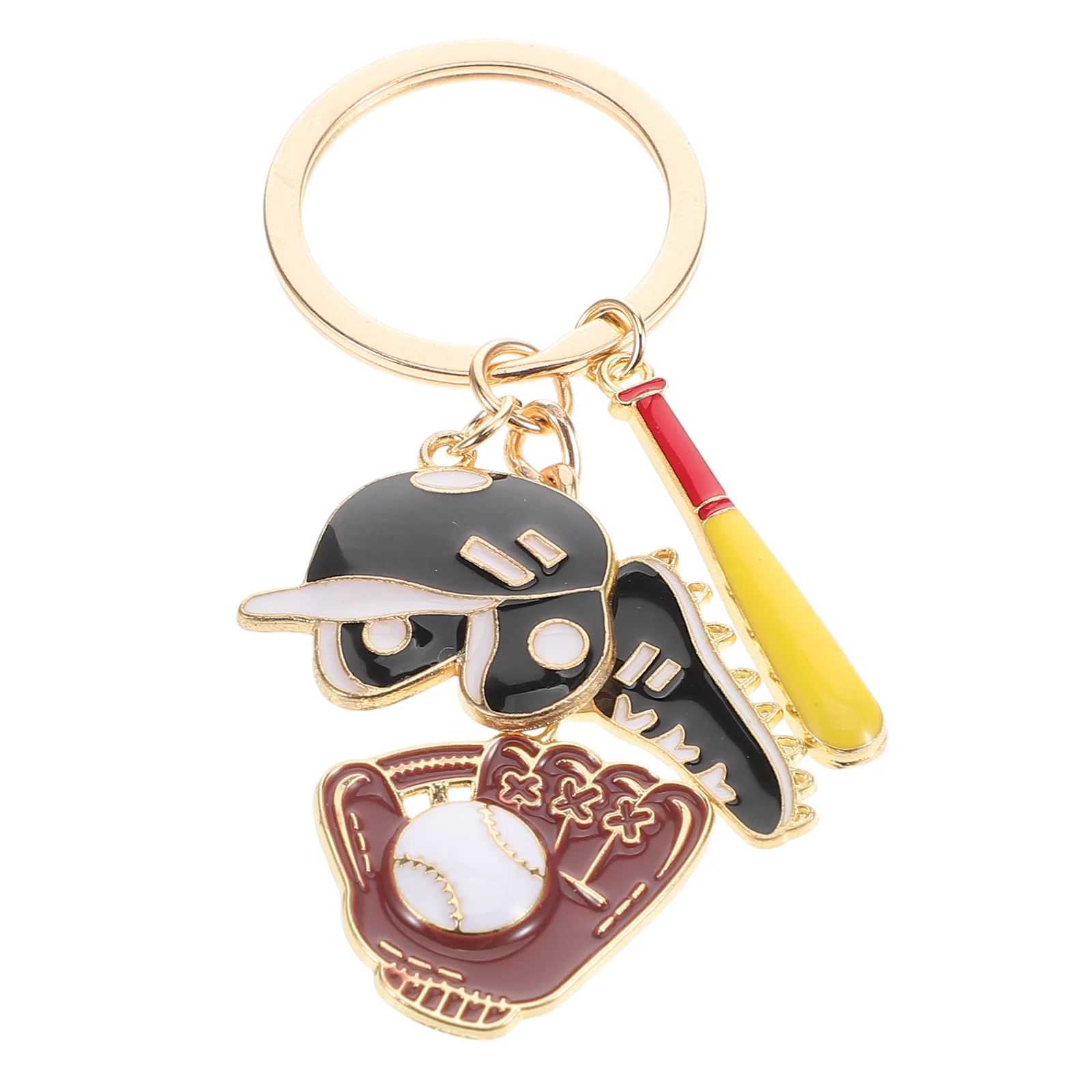 

Baseball Theme Keychain Mini Alloy Bat Ball Design Portable Sports Key Ring for Fans Party Favors Athletic Style Accessory