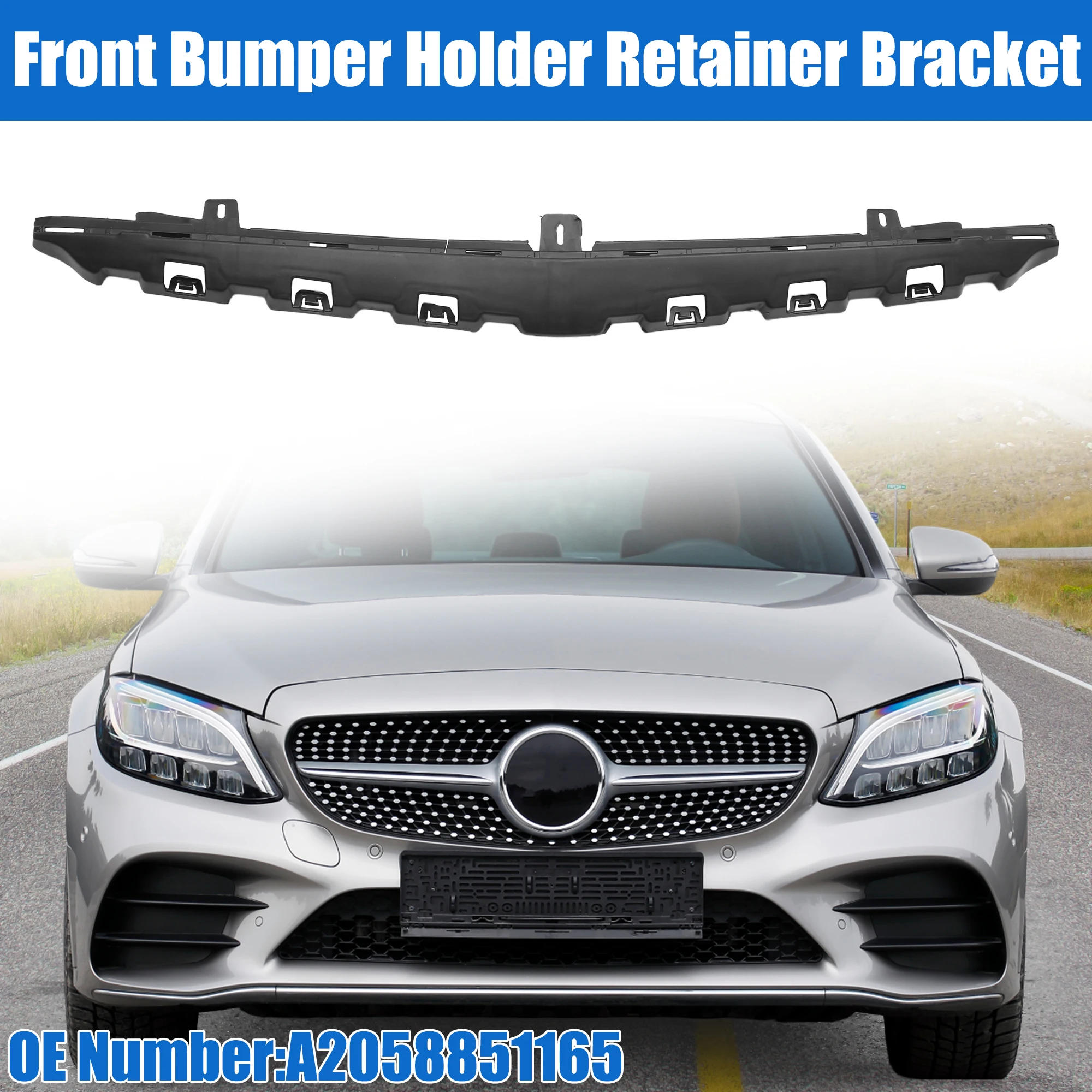 X Autohaux Front Upper Bumper Cover Inner Support Bracket for Mercedes-Benz C43 AMG 2017-2021 for Mercedes-Benz C300 2015-2018