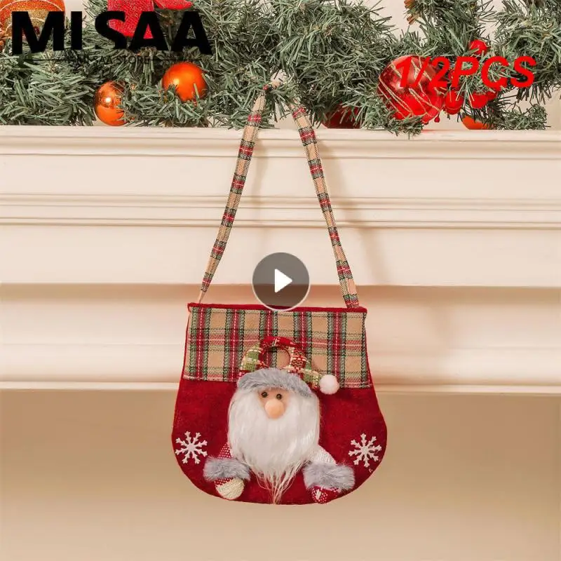 1/2PCS Handbag Easy To Carry High-quality Materials Multifunction Popular Beautifully Must Have Santa Claus Themed Bag