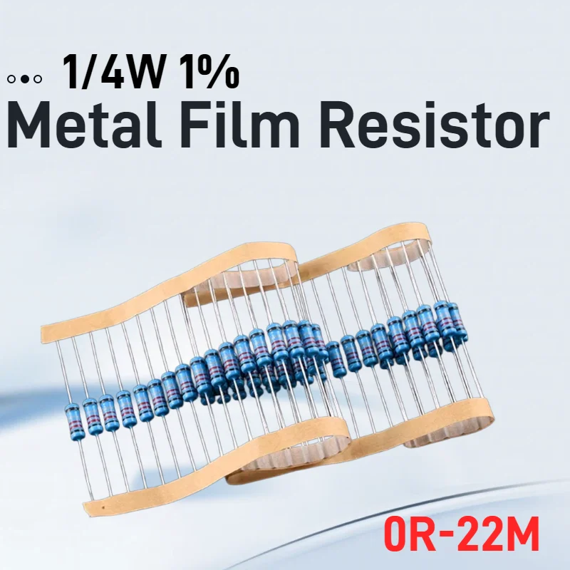 100 Stück 1/4W 1% Metallfilm-Widerstand-Set 0Ω-22M Ohm Sortiment 0 2,2 10 100 150 220 330 470 1K 2,2K 4,7K 10K 100K 470K 1M 10M 20M