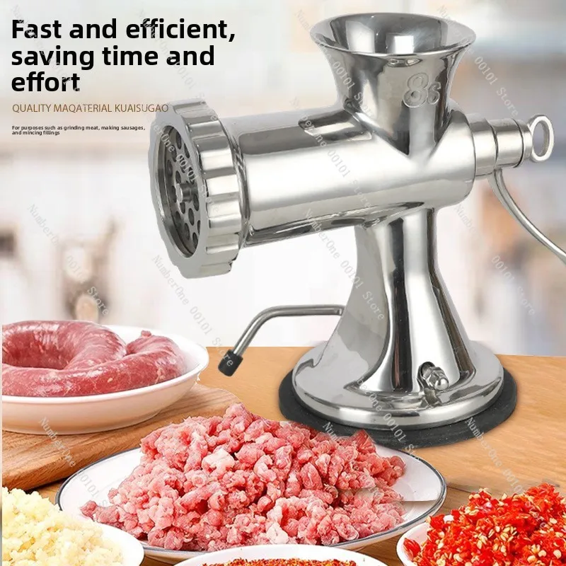 Stainless steel manual meat grinder household hand crusher