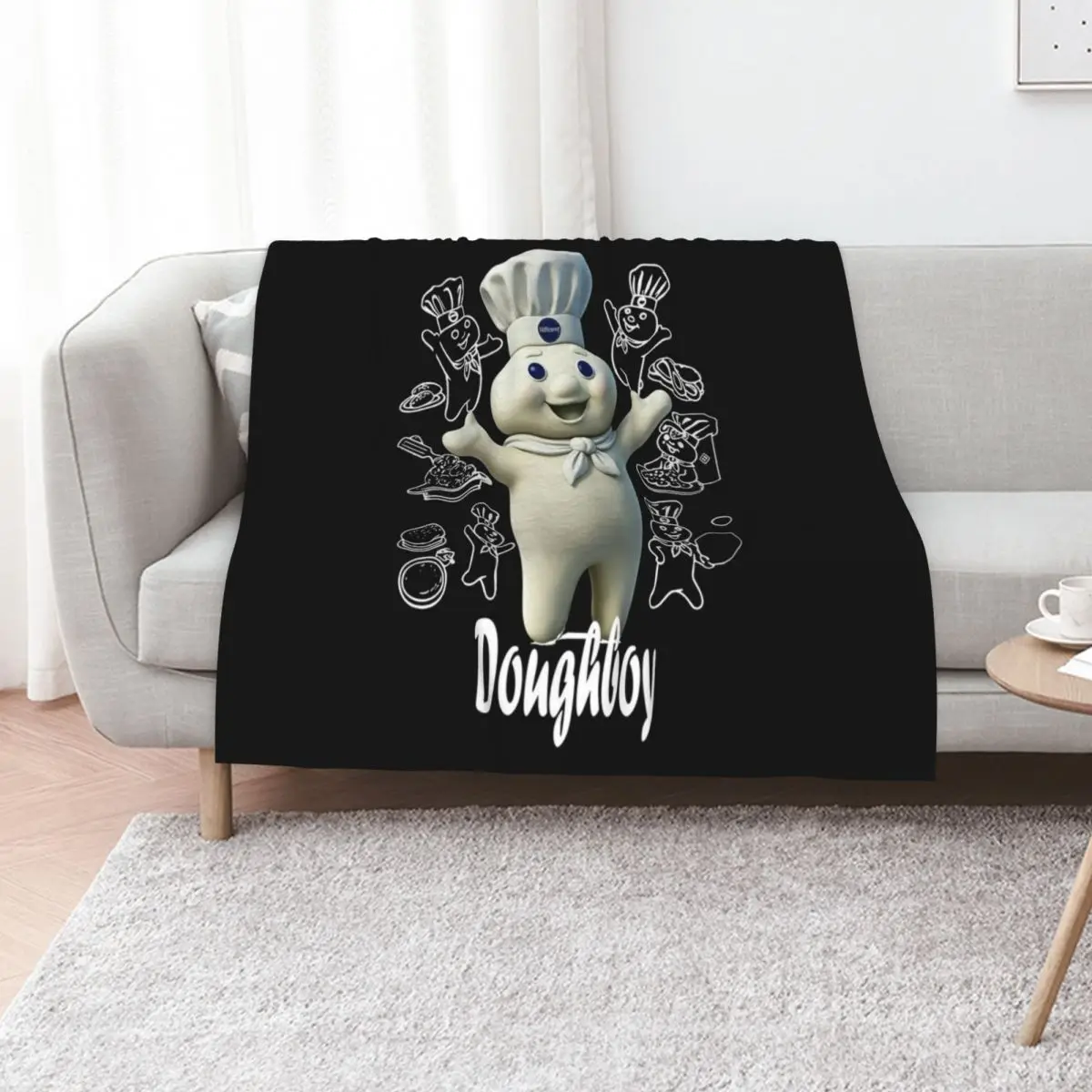 

Pillsbury Doughboy Funny Design The Dough Baking Costume Throw Blanket Sleeping Bag Picnic Blankets