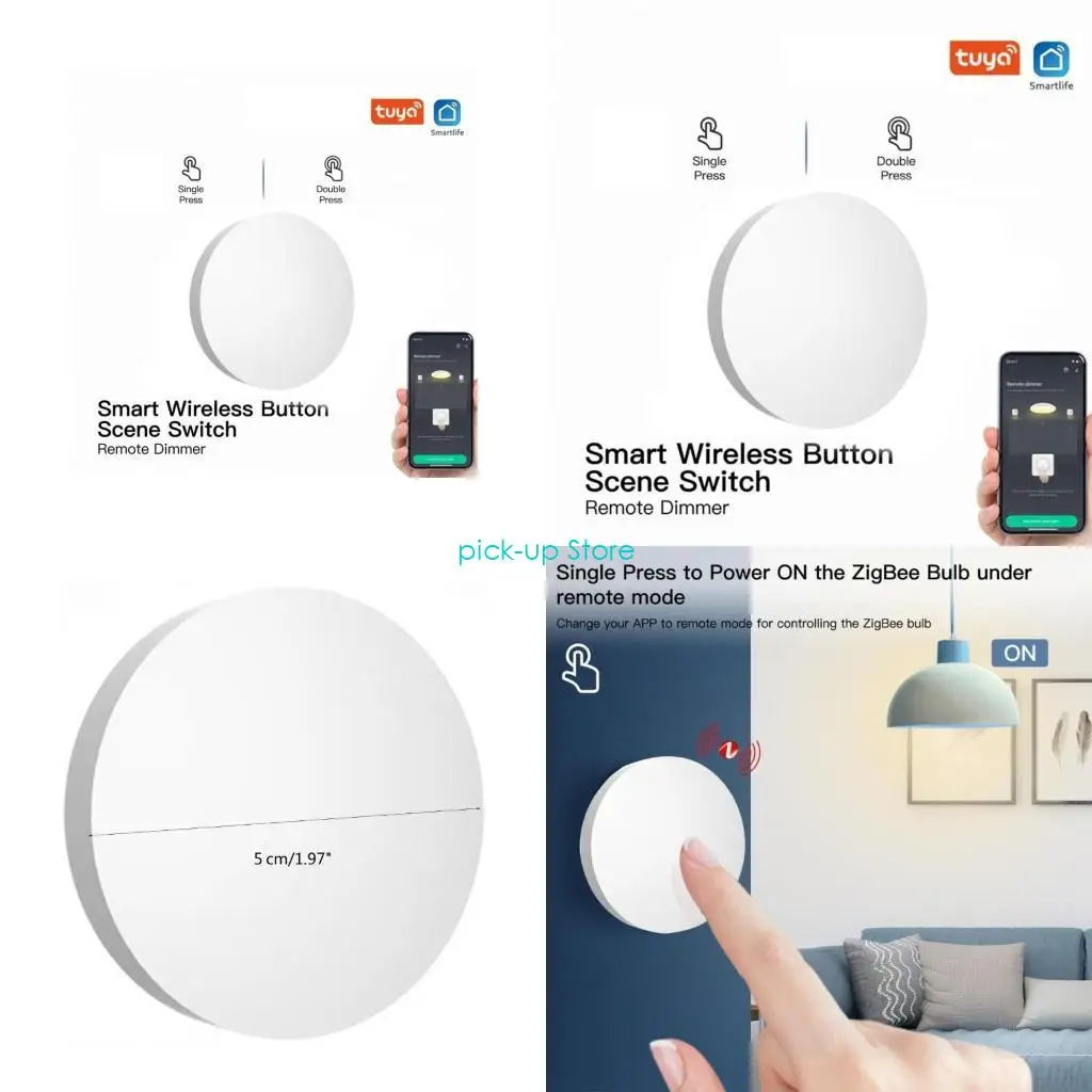 

Q5WA ZigBee Knob Switches Wireless Scene Switches Button Controller Battery Powered Automation Scenario