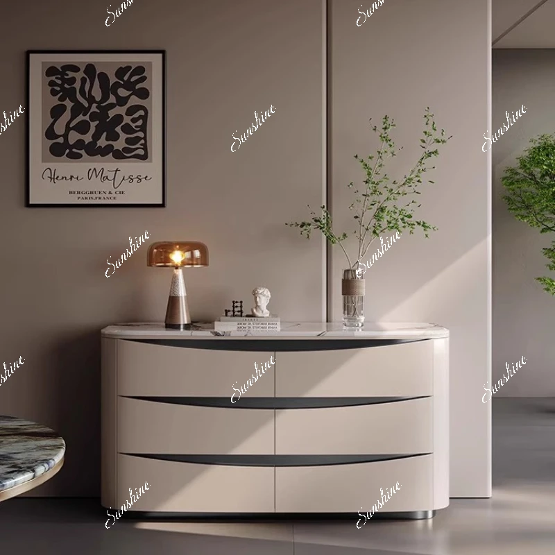 Light luxury, modern and simple, living room, kitchen, dining side cabinet, wall storage, decorative storage