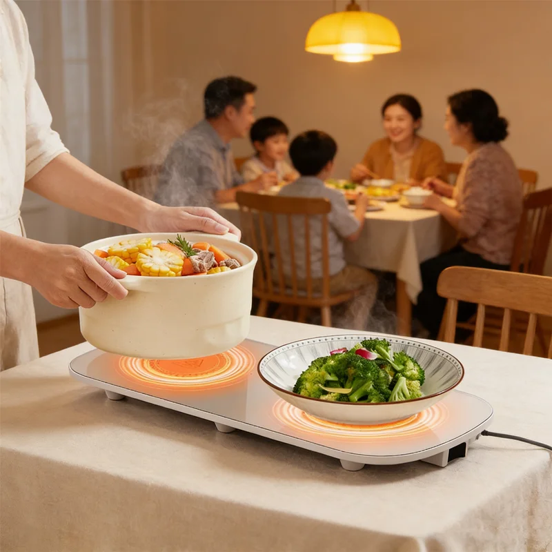 Placa aquecedora de alimentos elétrica para casa bandeja de aquecimento de superfície completa mantém refeição quente multifuncional buffet servidor família jantar essencial