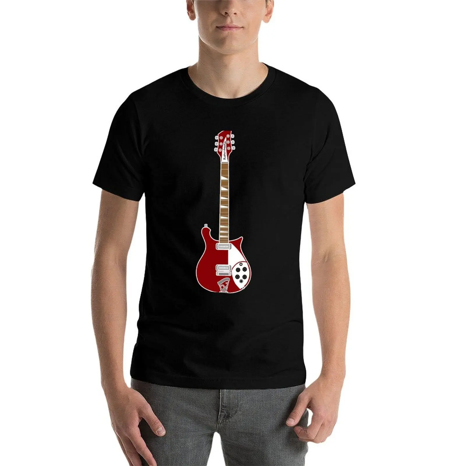 

GUITAR SILHOUETTES - RICKENBACKER 660 T-Shirt cotton t shirts man 100% man t shirt designer T-Shirt