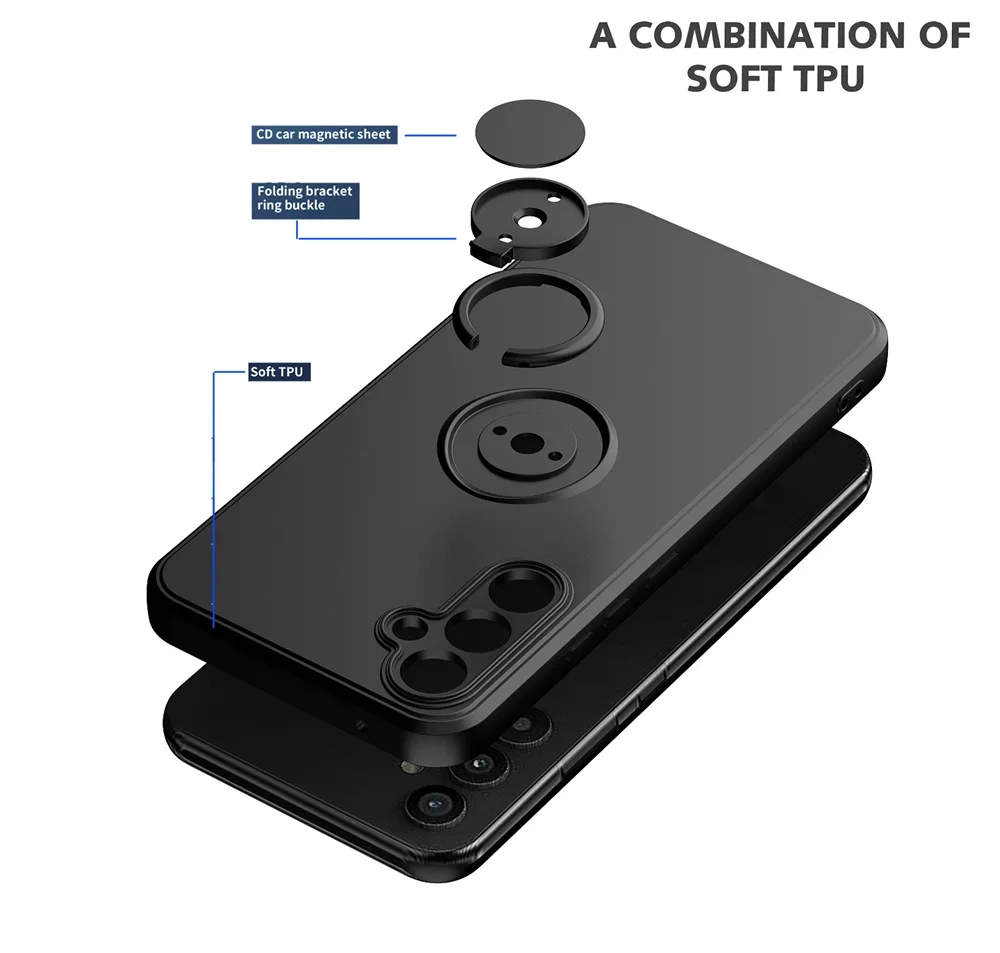 삼성 갤럭시 A13 A15 A16 A35 A25 A05 A24 A34 A52 A54 A23 A53 A73 A33 A55용 스탠드 링 홀더 스트랩 케이스 액체 실리콘 커버