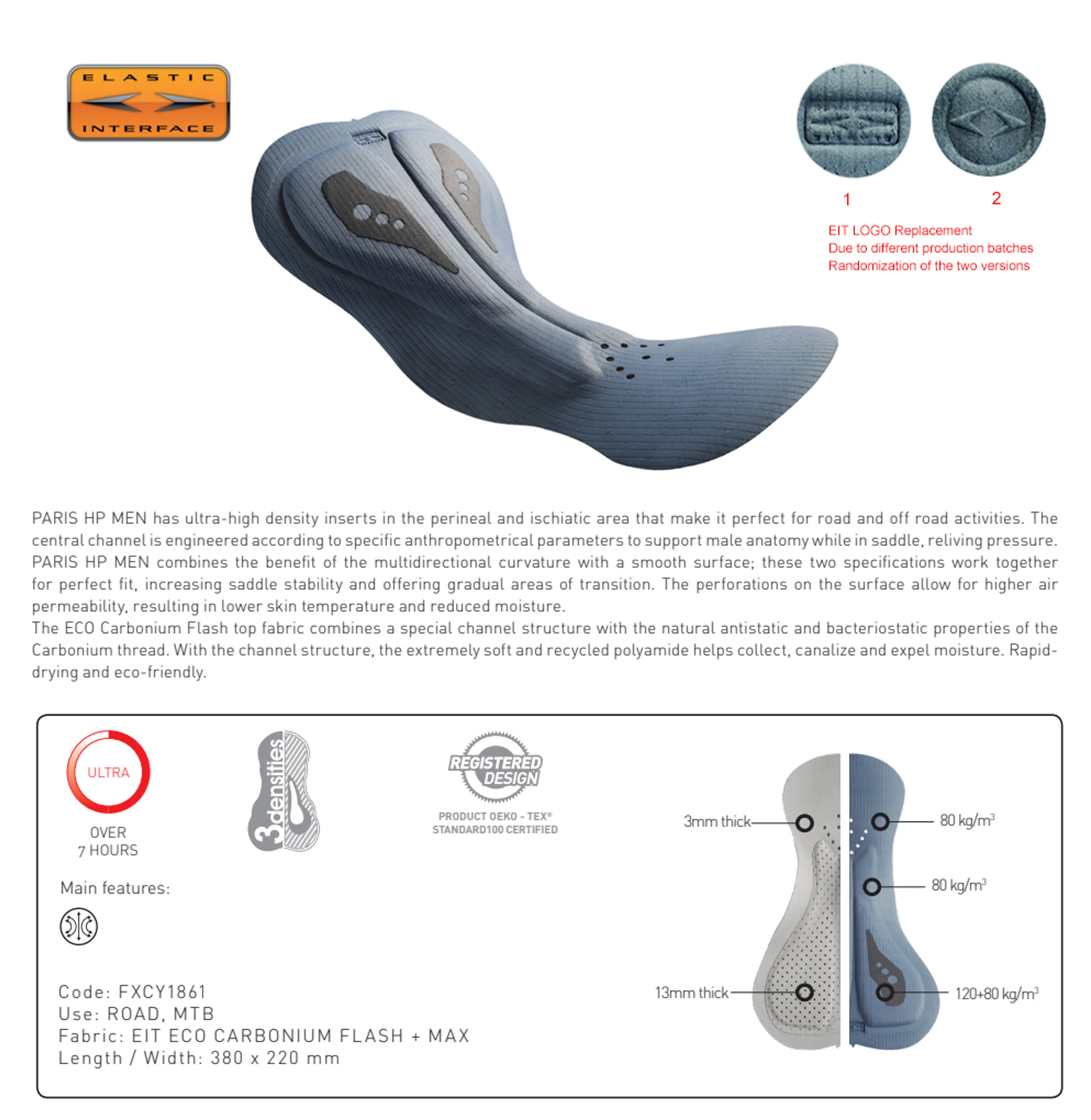 BCBE-ING Herren RACE Radhose Italien 7Hour Elastische Schnittstelle 120kg Dichte Polsterung Leichte Schnelltrocknende Atmungsaktive Radhose – Detail 4