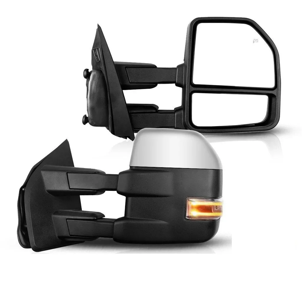 

(8 pin) For 2015-2018 Ford F-150 F150 Pair Power Heated Puddle Light Turn Signal Black Tow Mirrors Power,Heated, Turn Signal