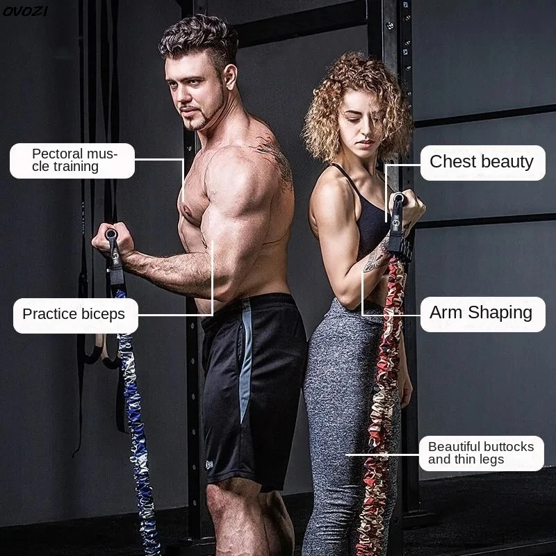 OVOZI Chest Expander Puller Adjustable Chest Expander Puller Rope Chest Muscle Arm  Training Aparatos Para Ejercicio Gym WT107
