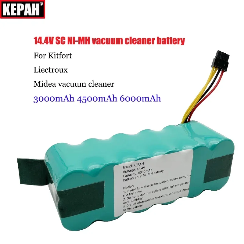 14.4V 4500mAH 6000mAH NI-MH Vacuum cleaner battery,for Panda X500 X580 X600,Haier T322 t321 T320 T325,Ecovacs Mirror CR120,etc