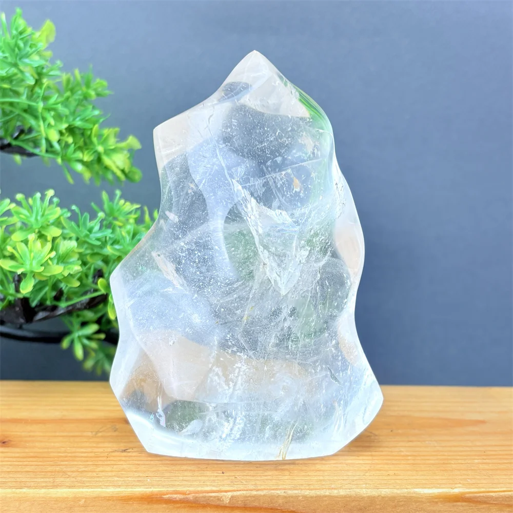 Natural Gemstone White Crystal Free Form Reiki Healing Shape Home Decor Feng Shui Meditation Torch - Unique Holiday Gift