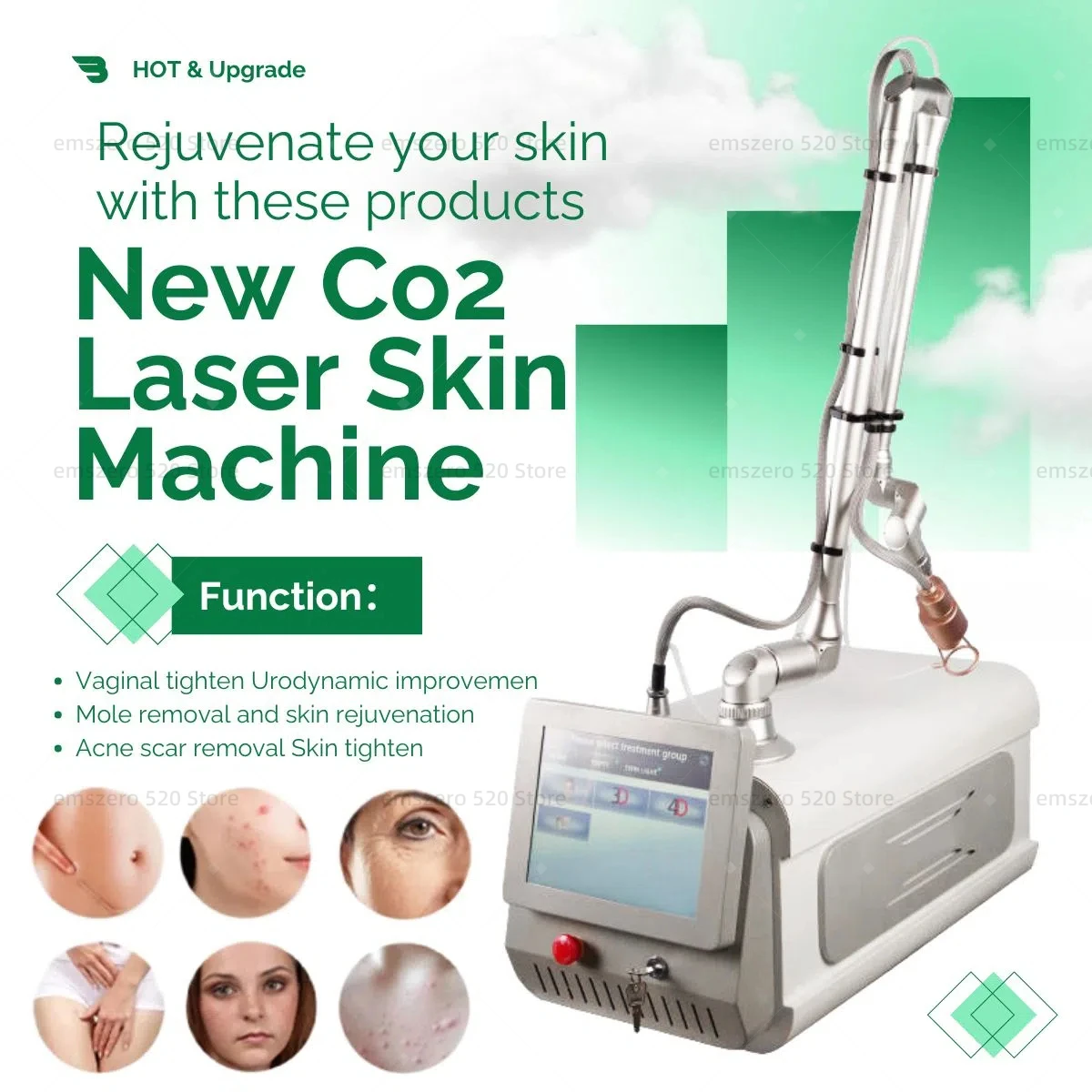 Professional Level Skin Carbon Dioxide Laser Machine Carbon Dioxide Laser Machine Skin Tightening Portable