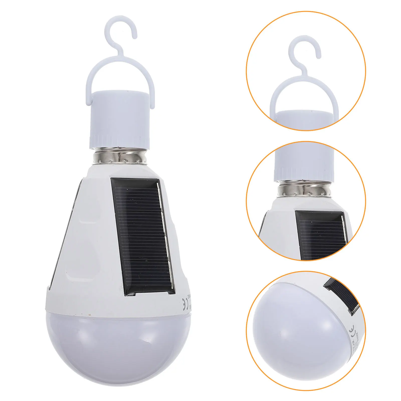 2 قطعة لمبة ضوء الطوارئ الشمسية E27 7 واط LED مع هوك في الهواء الطلق داخلي التخييم حديقة أضواء تعمل بالطاقة الشمسية ضوء الطوارئ #5