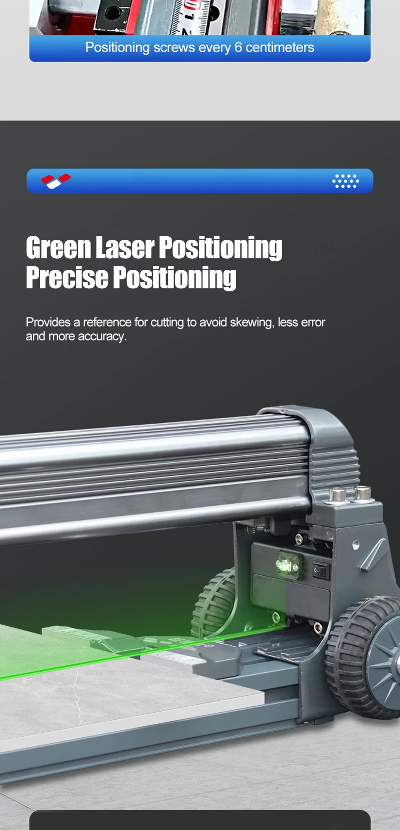 Neuer Manueller Fliesenschneider 1200mm mit Infrarot-Laserpositionierung, Bodenschneider mit Schiebemesser, Professionelles Handwerkzeug zum Fliesenschneiden – Detail 4
