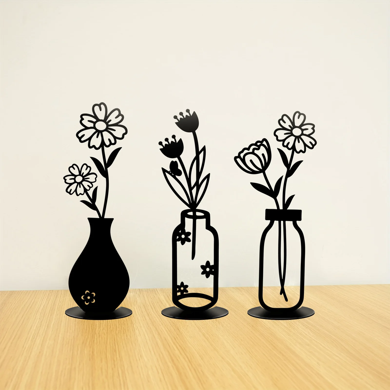 Cx Vase Blumeneinsatz Wandsilhouette Innenraum Wohnzimmer Sofa Hintergrundwand Handwerksdekoration