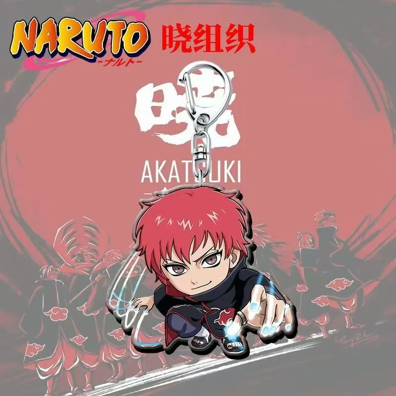 Naruto Akatsuki Anime Peripheral Acrylic Keychain Cute Character Pendant Schoolbag Decoration Key Ring Holiday Gift for Friends view 6