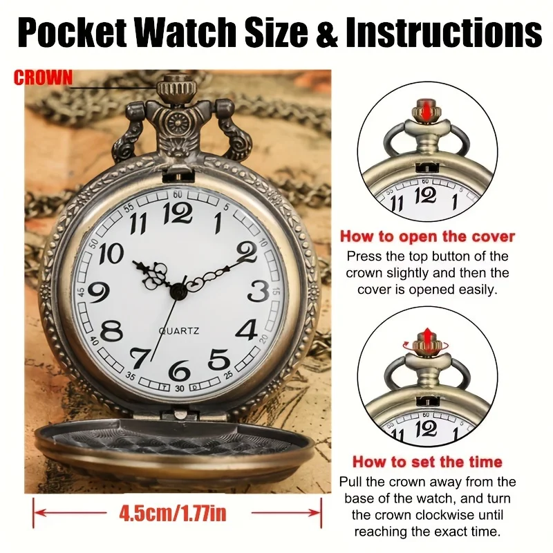 Montre de Poche Vintage à Collier Commémoratif de Pêche