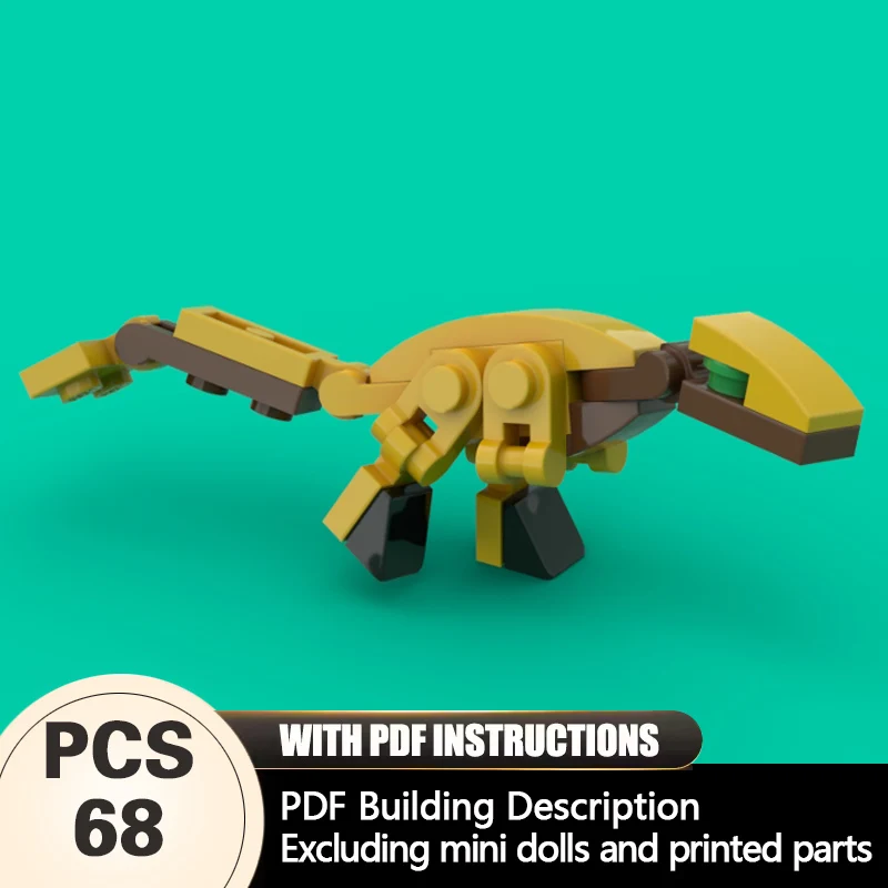 

Creators Animal Series Model MOC Building Bricks Orange & Yellow Dinosaur Modular Technology Gifts Holiday Assemble Children Toy