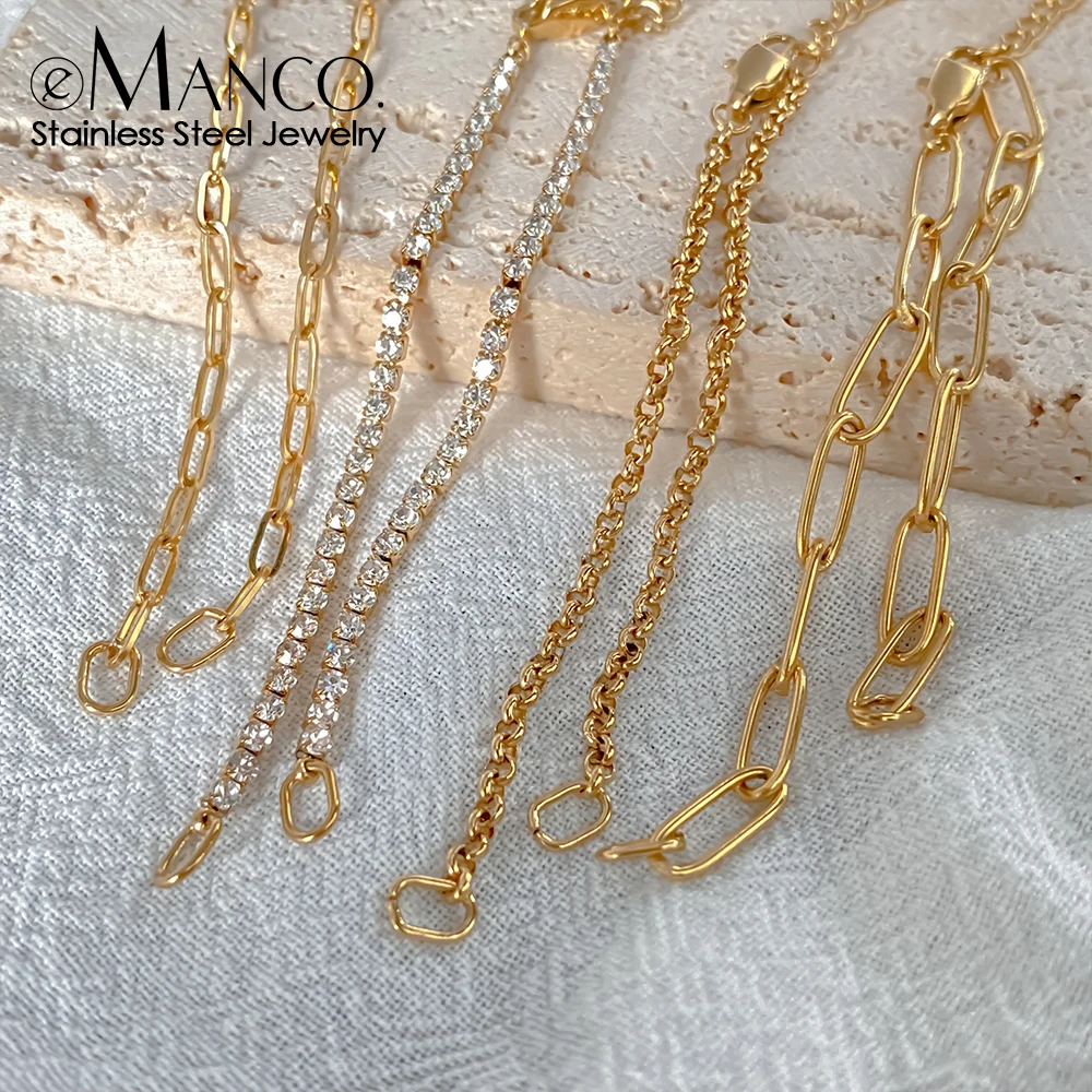 أساور eManco Rolo Charm DIY من الفولاذ المقاوم للصدأ مشبك ورق قابل للتعديل إكسسوارات سوار مصنع مجوهرات نسائي مصنوع يدويًا #1