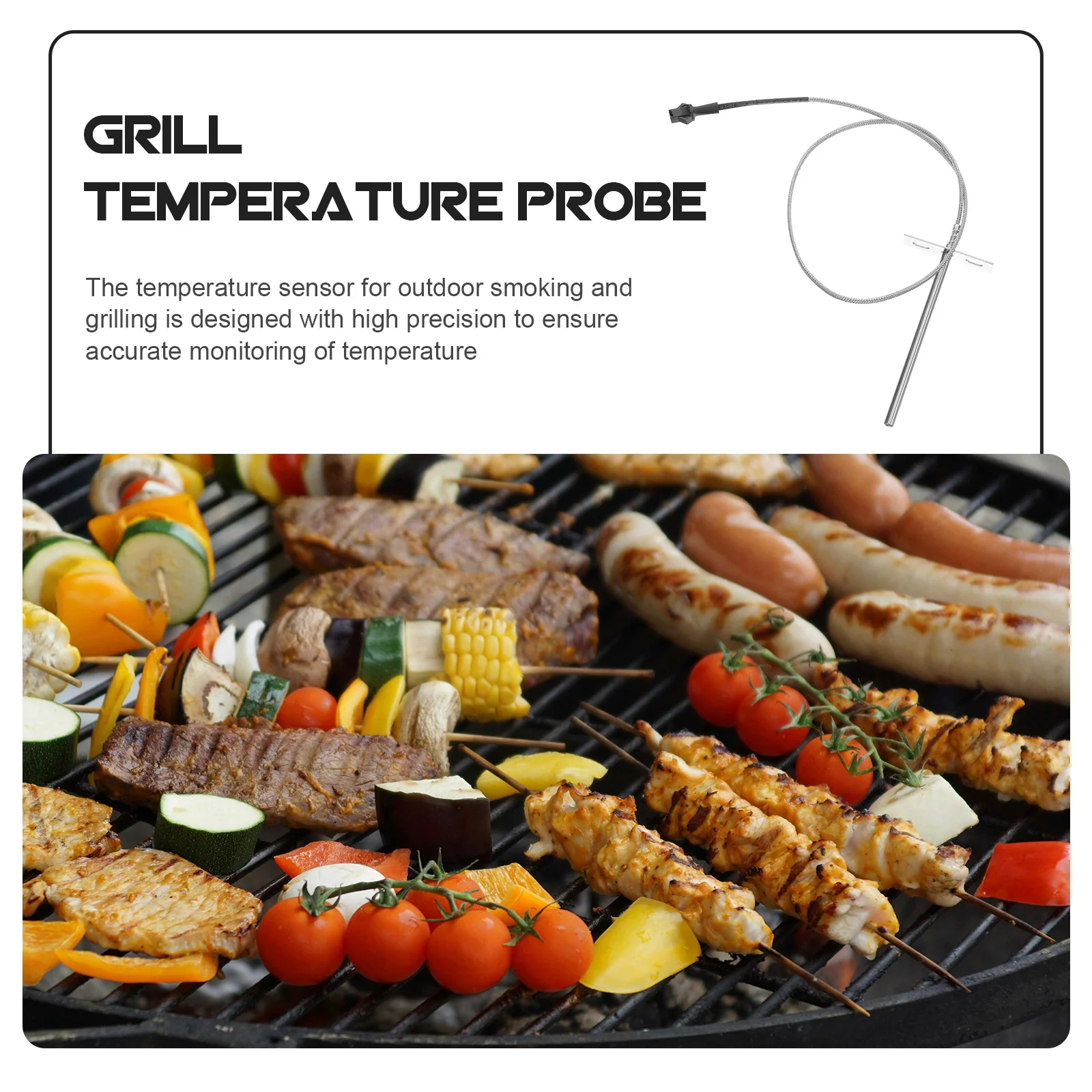 

1Set Temperature Sensor Grill Temp Probe High Precision Stable Fast Installation for Smoker Grill Accessories Temperature Probe