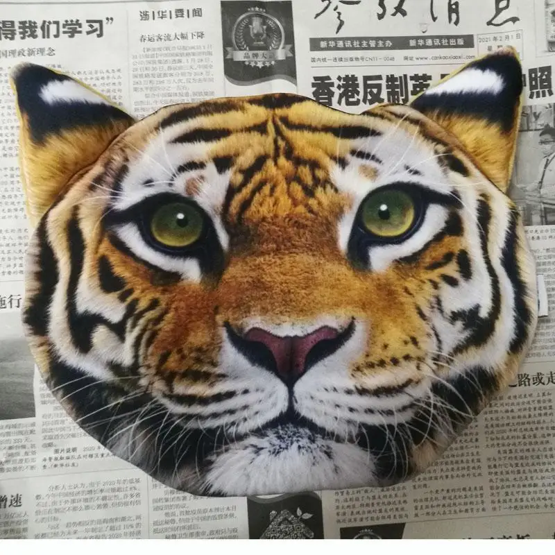 CHIZIYO-Adorável 3D Impresso Animais Rosto Encosto de Cabeça Do Carro, Fronha, Pescoço, Auto Segurança Encosto de Cabeça Suprimentos sem Enchimento, Novo, Legal