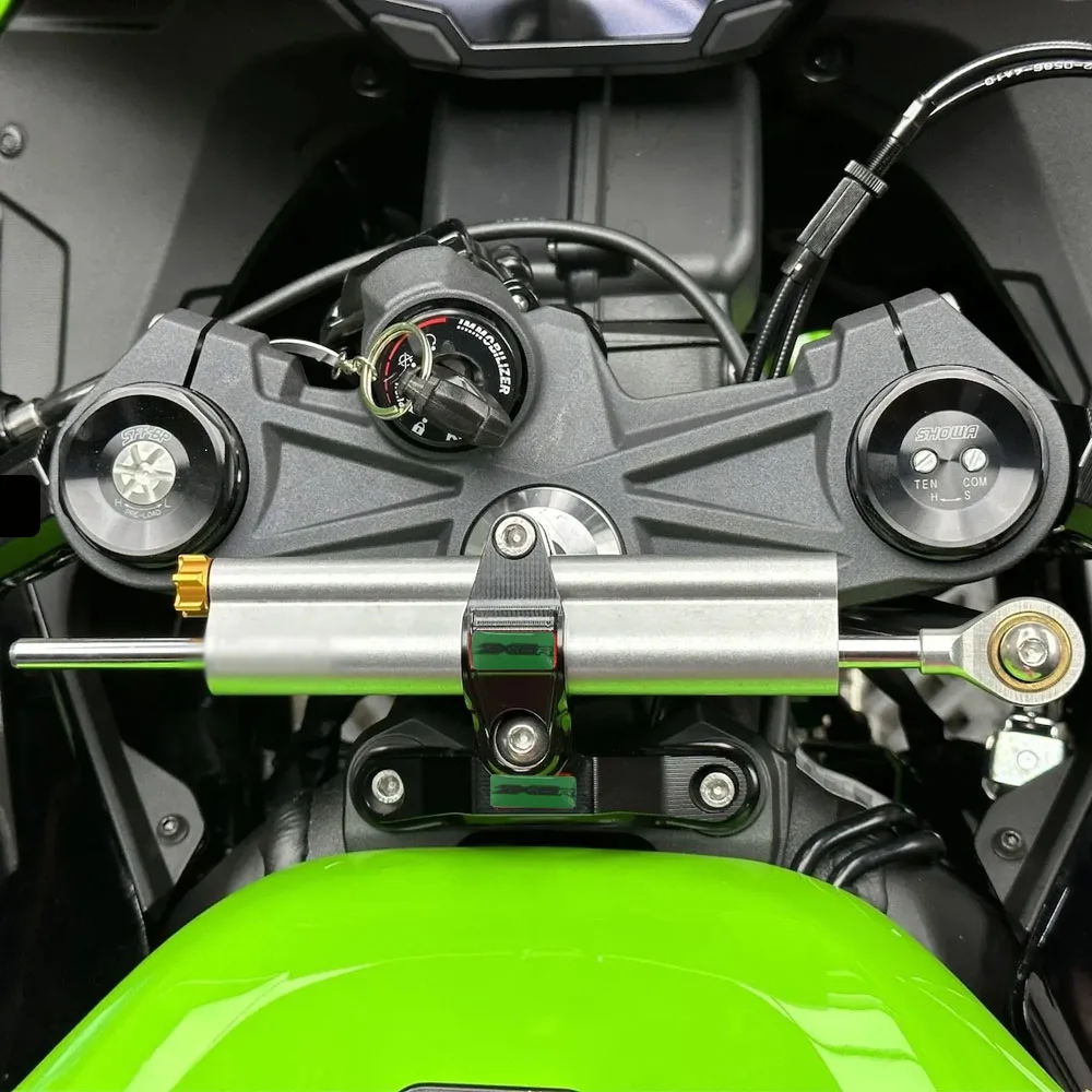 For Kawasaki Ninja ZX 6R ZX-6R ZX6R 2024 New Motorcycle CNC Aluminum Steering Stabilizer Damper Bracket Mount Kit