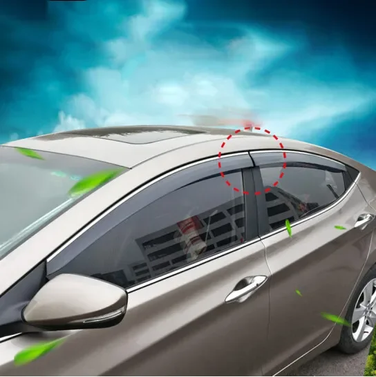 Car styling wind deflector guard auto vent visor rain guards cover decoration protection 4pcs for Hyundai Elantra 2012 -2015